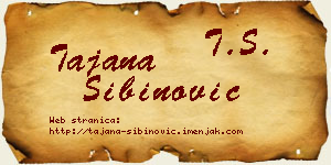 Tajana Sibinović vizit kartica